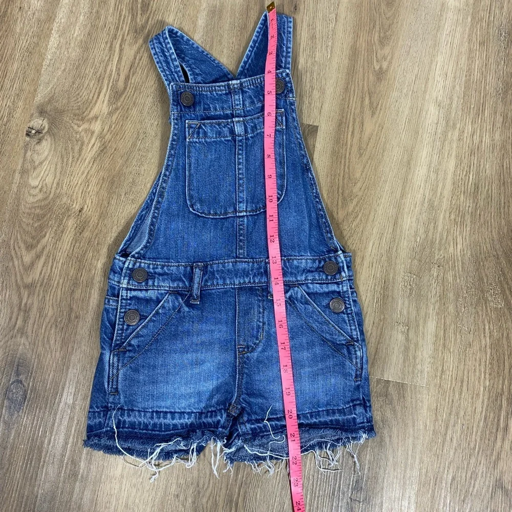 GAP Classic Blue Toddler Overalls shorts raw hem size XS